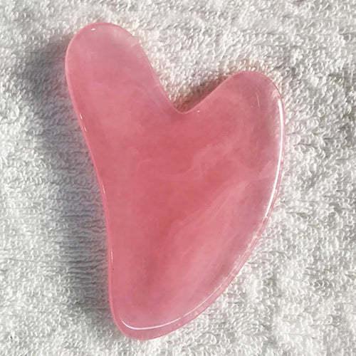 Gua Sha Massage Board for Face Rose Pink Guasha Plate Jade Face