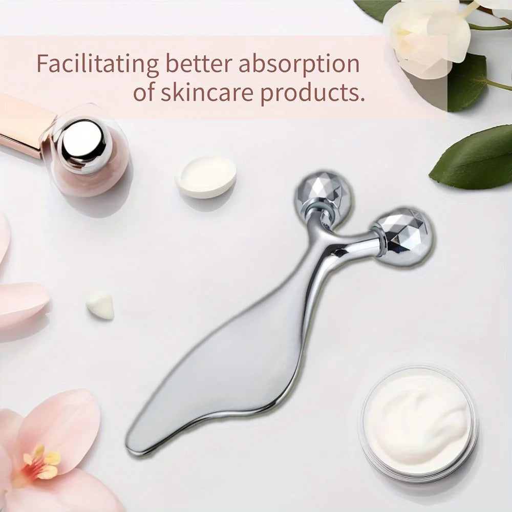 2 IN 1 3D Facial Massager & Gua Sha Massage Tool Cold Roller For Face