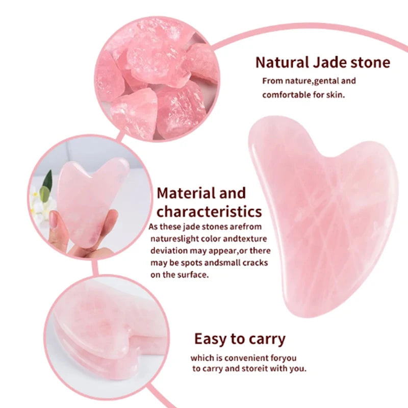 Natural Stone GuaSha Jade Facial Beauty Scraping Massage Tools Firm
