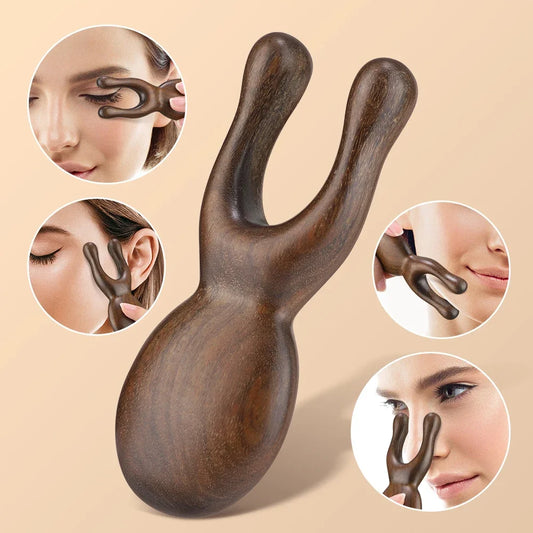 Wooden Gua Sha Facial Tools  Head Massager Sandalwood Wood Massage