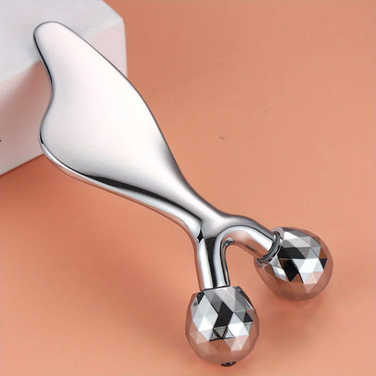 2 IN 1 3D Facial Massager & Gua Sha Massage Tool Cold Roller For Face