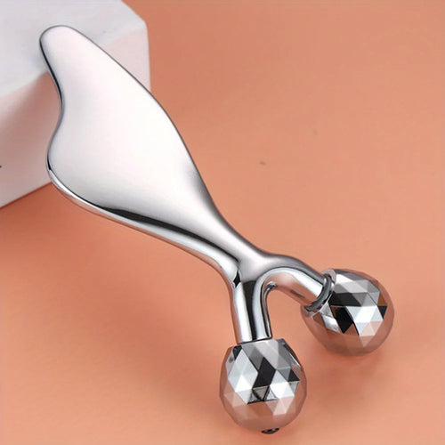 2 IN 1 3D Facial Massager & Gua Sha Massage Tool Cold Roller For Face