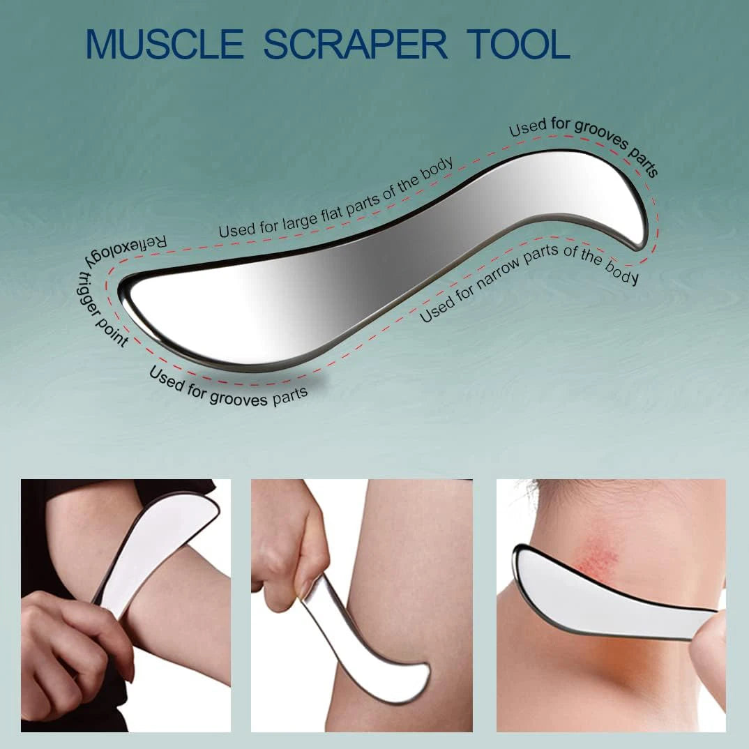 Gua Sha Stainless Steel Massage Tools Muscle Scraper Tool,