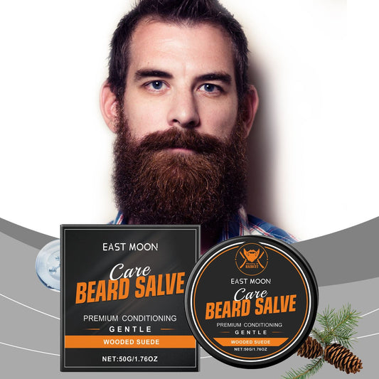 East Moon Men's Wood Beard Care Cream Soft, Set, Nourish, Moisturize,